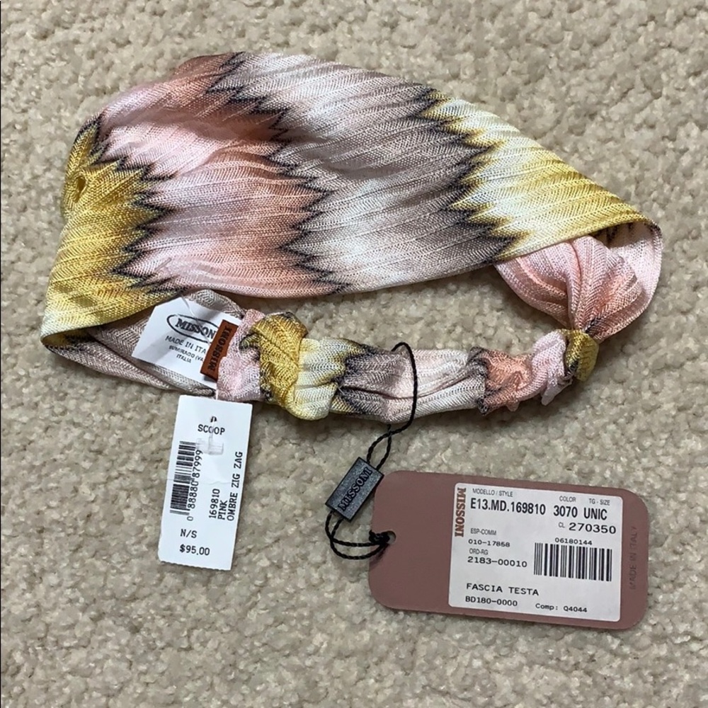 Missoni Pink Ombre Zig Zag Scoop Headband